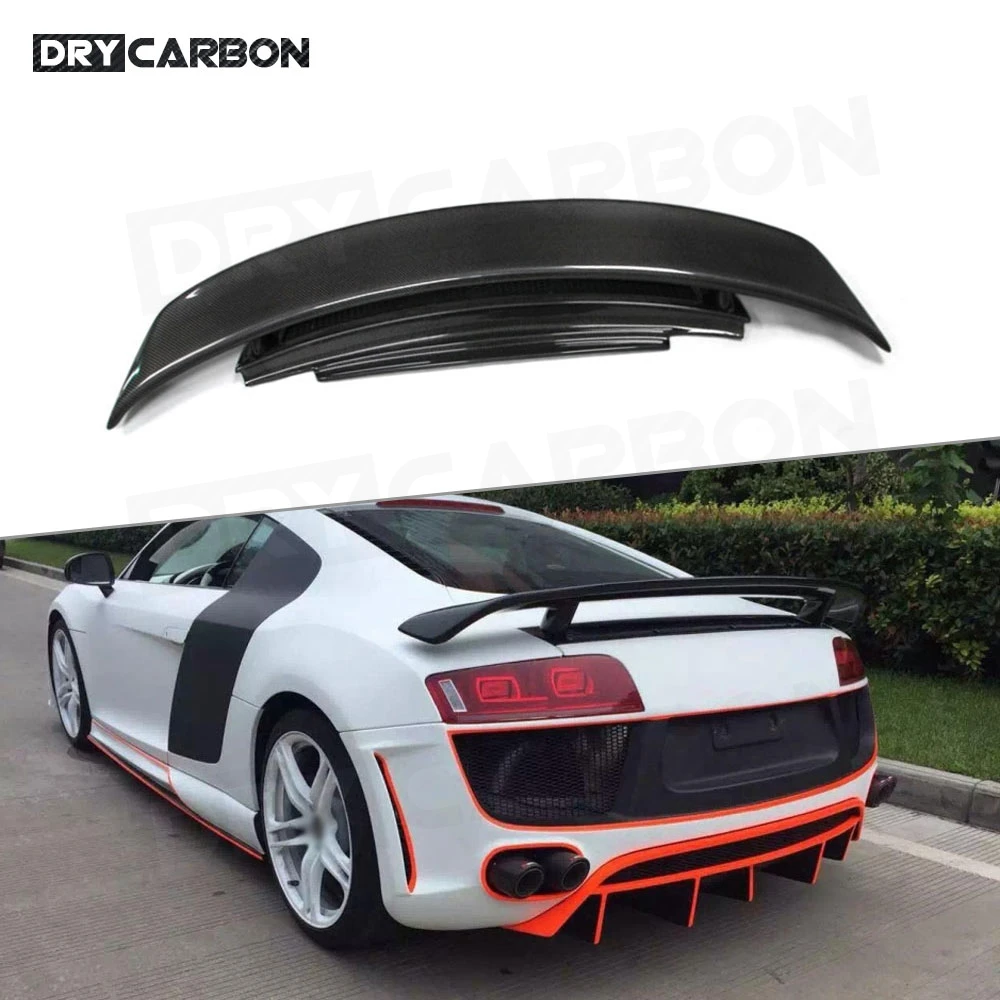 Spoiler Posteriore Da Corsa In Fibra Di Carbonio G Style Boot Wings Per Audi R8 V8 V10 2007-2016 Racing Car Trunk Spoiler Body Kit Accessori