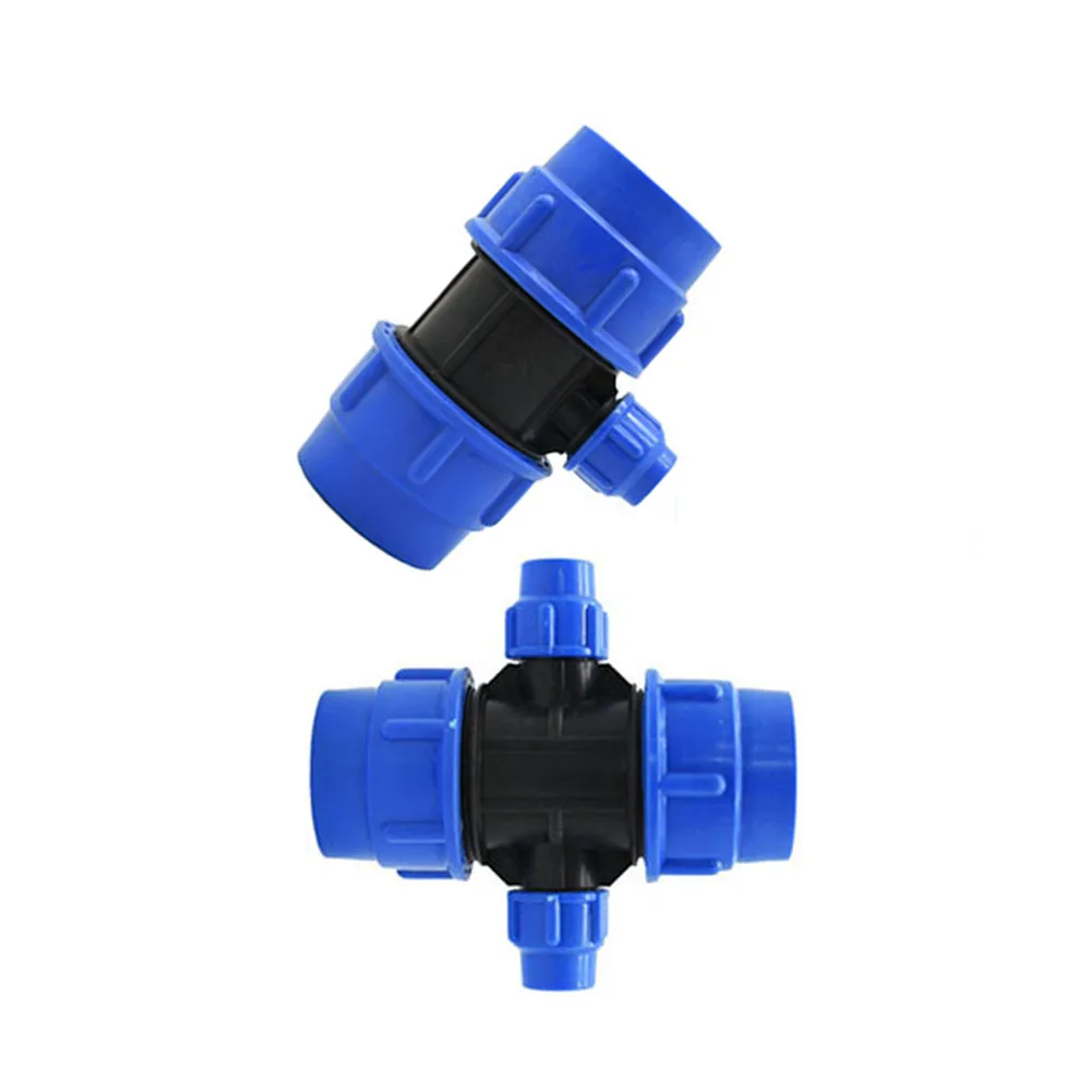 

Plastic PE Tube Reducing Connector 63/50/40/32/25/20mm Tee Water Splitter Quick Valve Coupler Irrigation Fittings