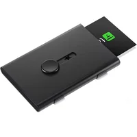 Metal Business Card Holder Hand Push Card Case Bank Card Membership Package Ultra Thin Business Card Packaging Box Organizer 1