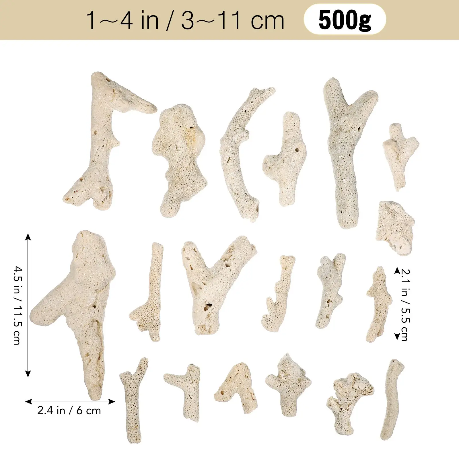 3 -10CM500g Bottom Sand Fish Tank Ornament Brine Decorations Bone Filter