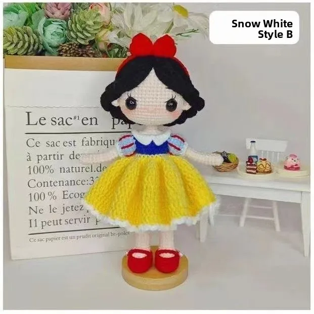 Hanrted Snow White Princ Doll Material Kit Cute  Fce Yarn Pendant DIY Crt Kit for Faion Accories