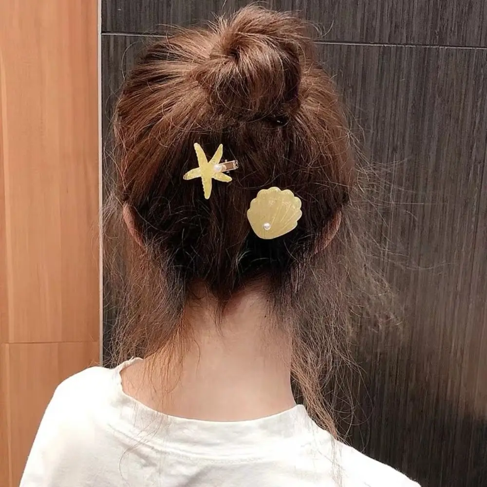 Süße Seestern Muschel Haars pangen Ozean Serie künstliche Haarnadeln Haarschmuck Prinzessin Kopfschmuck Knall Clip Strand – Detail 7