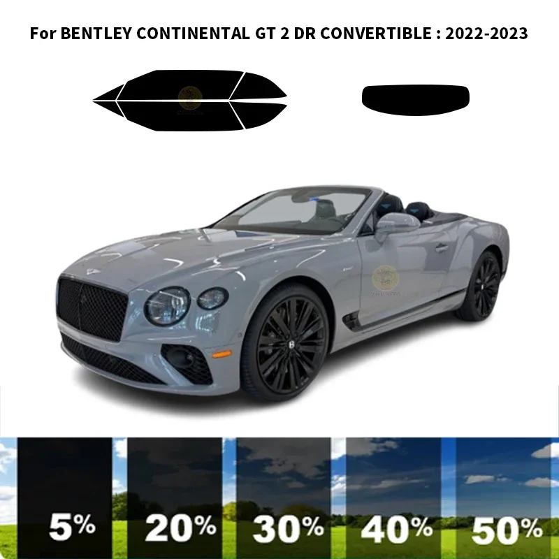 

Precut nanoceramics car UV Window Tint Kit Automotive Window Film For BENTLEY CONTINENTAL GT 2 DR CONVERTIBLE 2022-2023