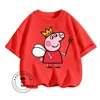 New Peppa Pig Animated Cartoon Character Print Design for Children Ages 3-14 O-neck Breathable and Soft Short-sleeved T-shirt 3