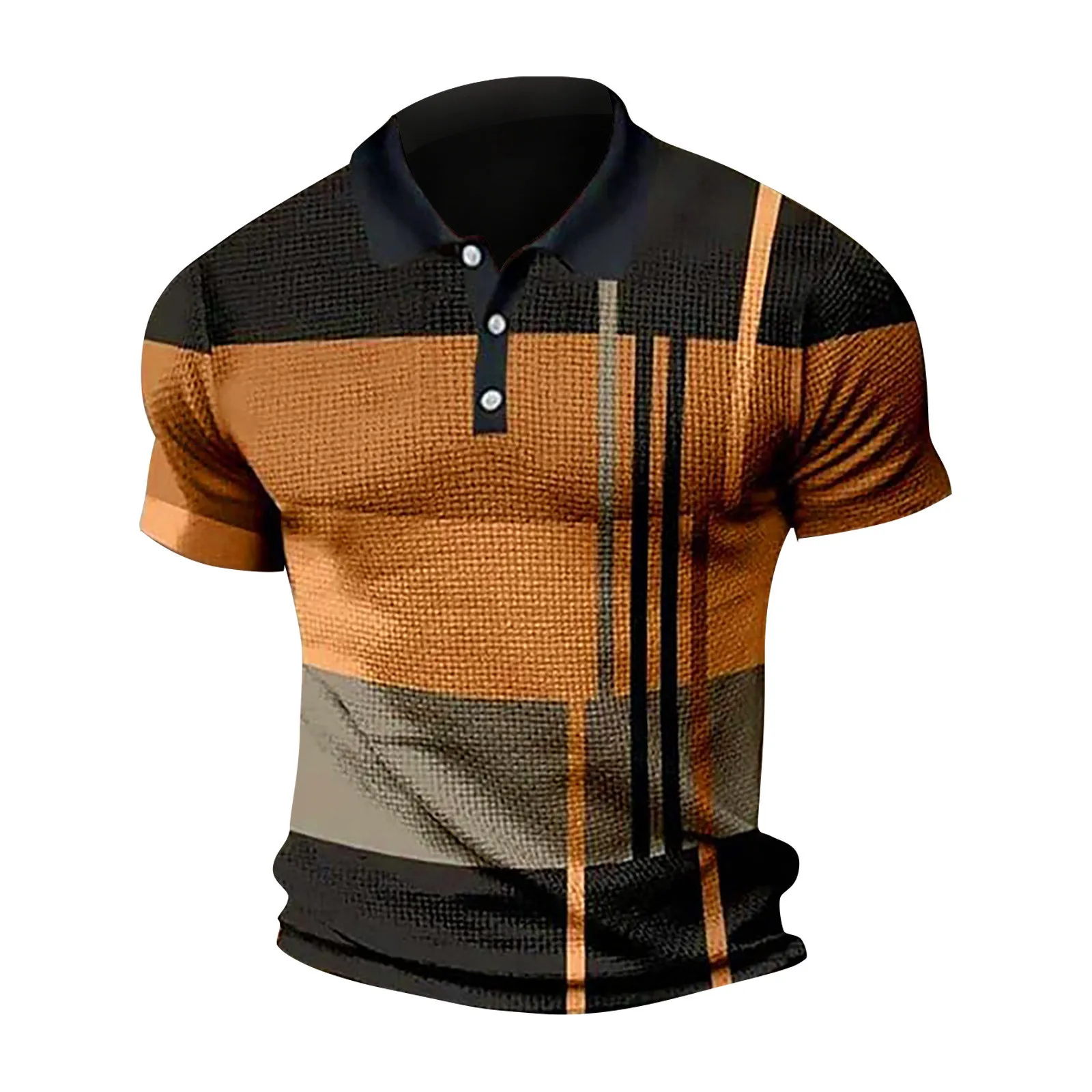 

Luxury brand men's shirt matching color lapel casual men's short-sleeved T-shirt summer beach fashion button POLO shirt men's to