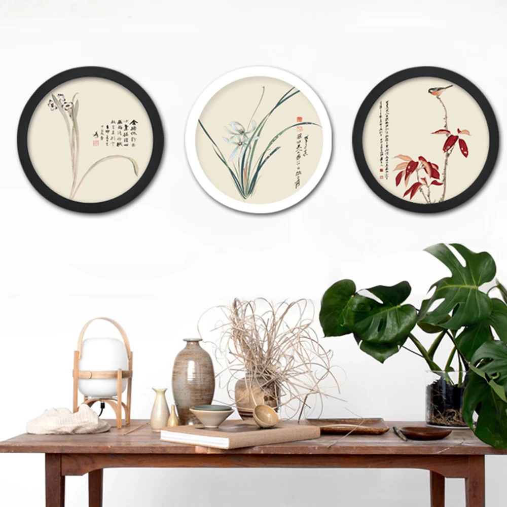 Photo Frame Wood Photo Frame Wood Frame Wood Picture Frame Round Photo Frame DIY Wooden Wall Mounted Hanging Picture Frame Weeding Gift Home Decor Murale 6-12inch