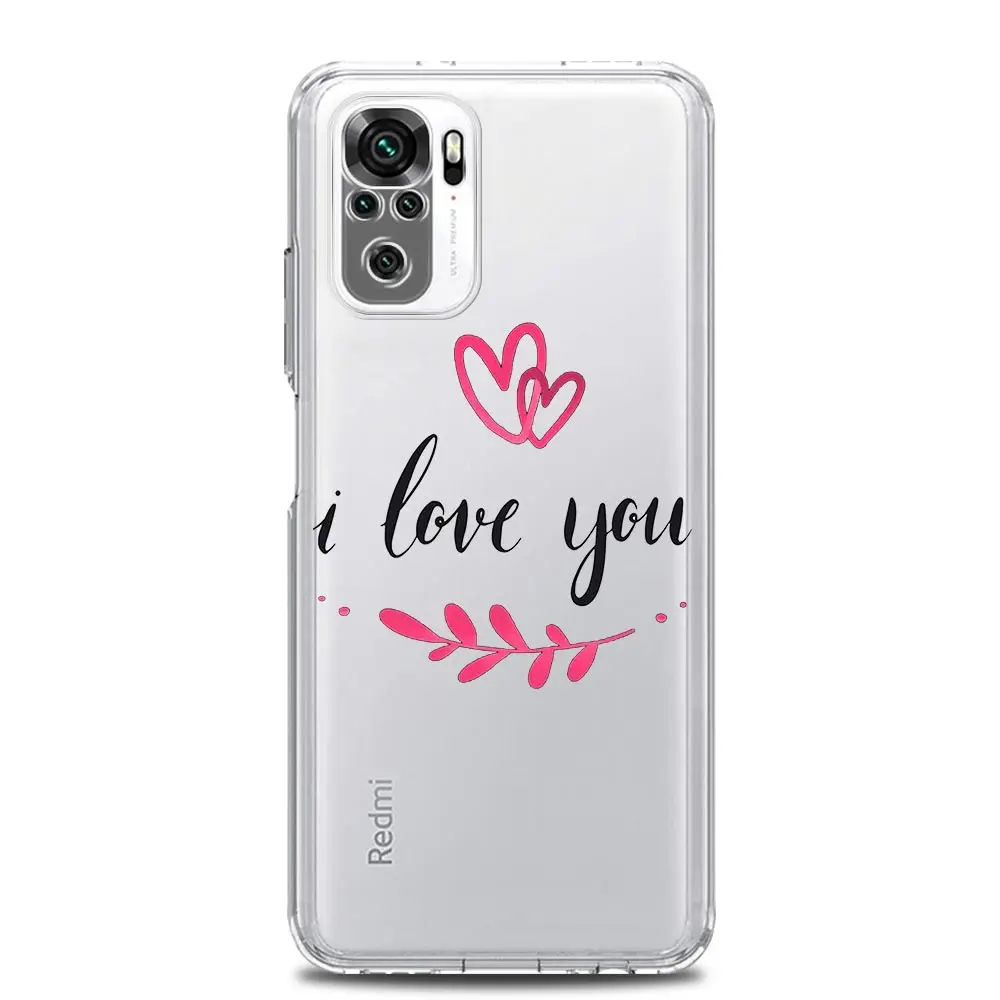 Clear Pink Heart I Love You Phone Case Cover
