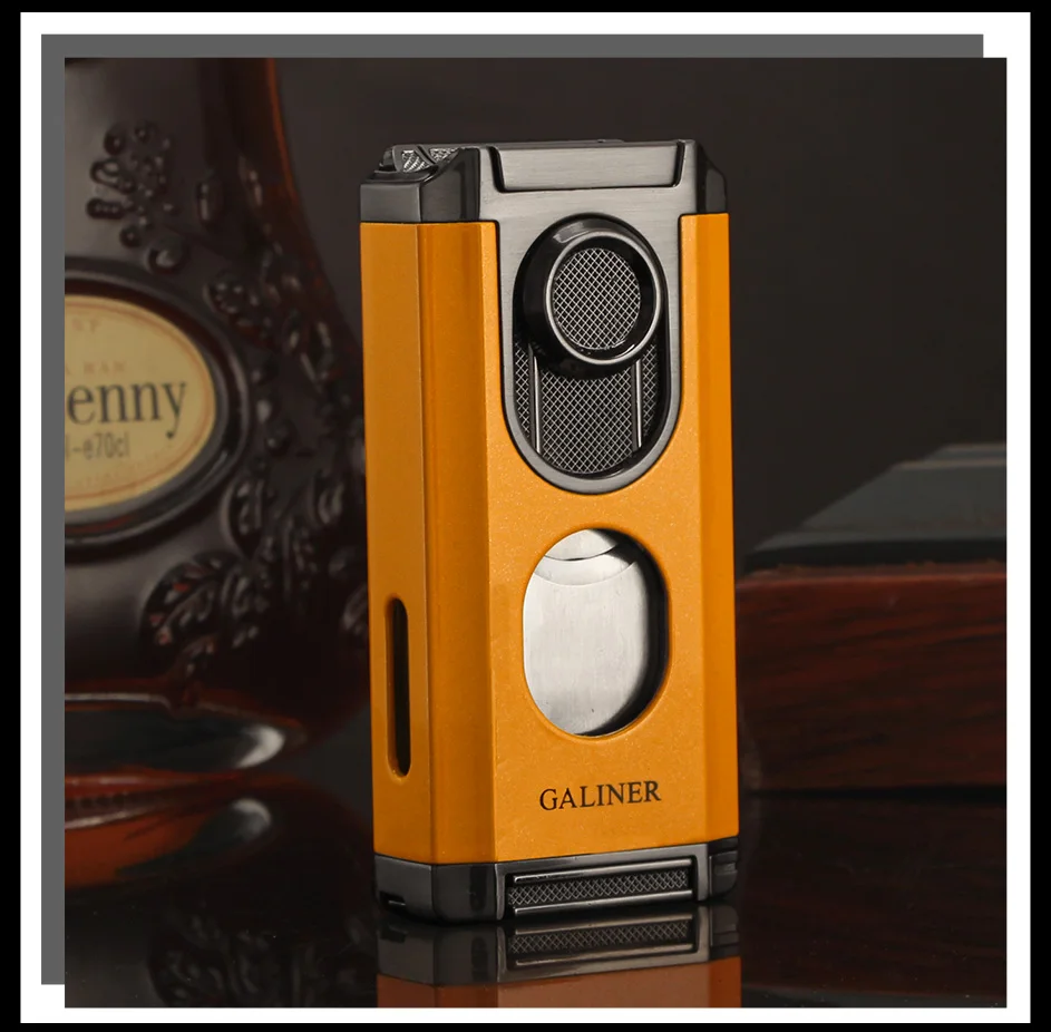 Description Picture 6 of itemGaliner Cigar 3 Jet Flame Torch Lighter Stainless Guillotine Cutter PunchButane Gas Smoking Lighters For Cigar Lighting Tool
