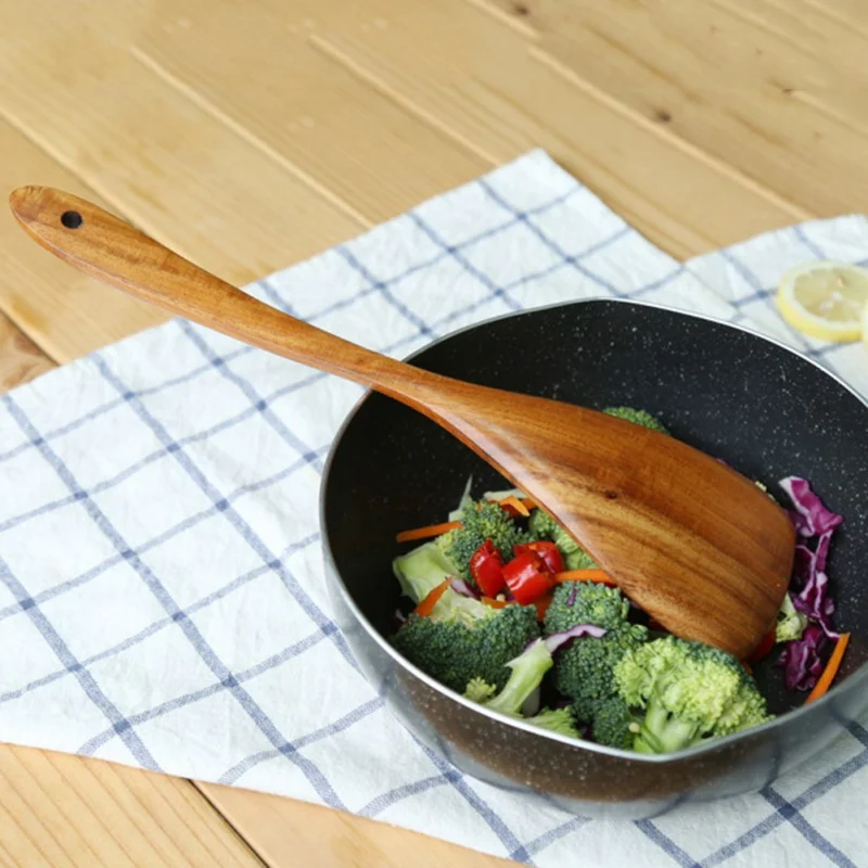 Thailand Teak Wood Tableware Spoon Rice Colander Soup Skimmer Kitchen Set