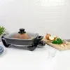 Non-Stick Electric Skillet with Tempered Glass Lid,Black and Grey,Deep-Dish Frying Pan,12"x12" Cooking Surface,One-Pot Cooking 3