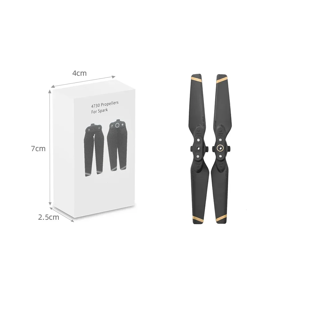 Hélices De Remplacement Pour DJI Spark – 2 Paires (4 Pièces), Référence 4732S, Couleur Bord Blanc, Matériau PC, équilibrage Dynamique