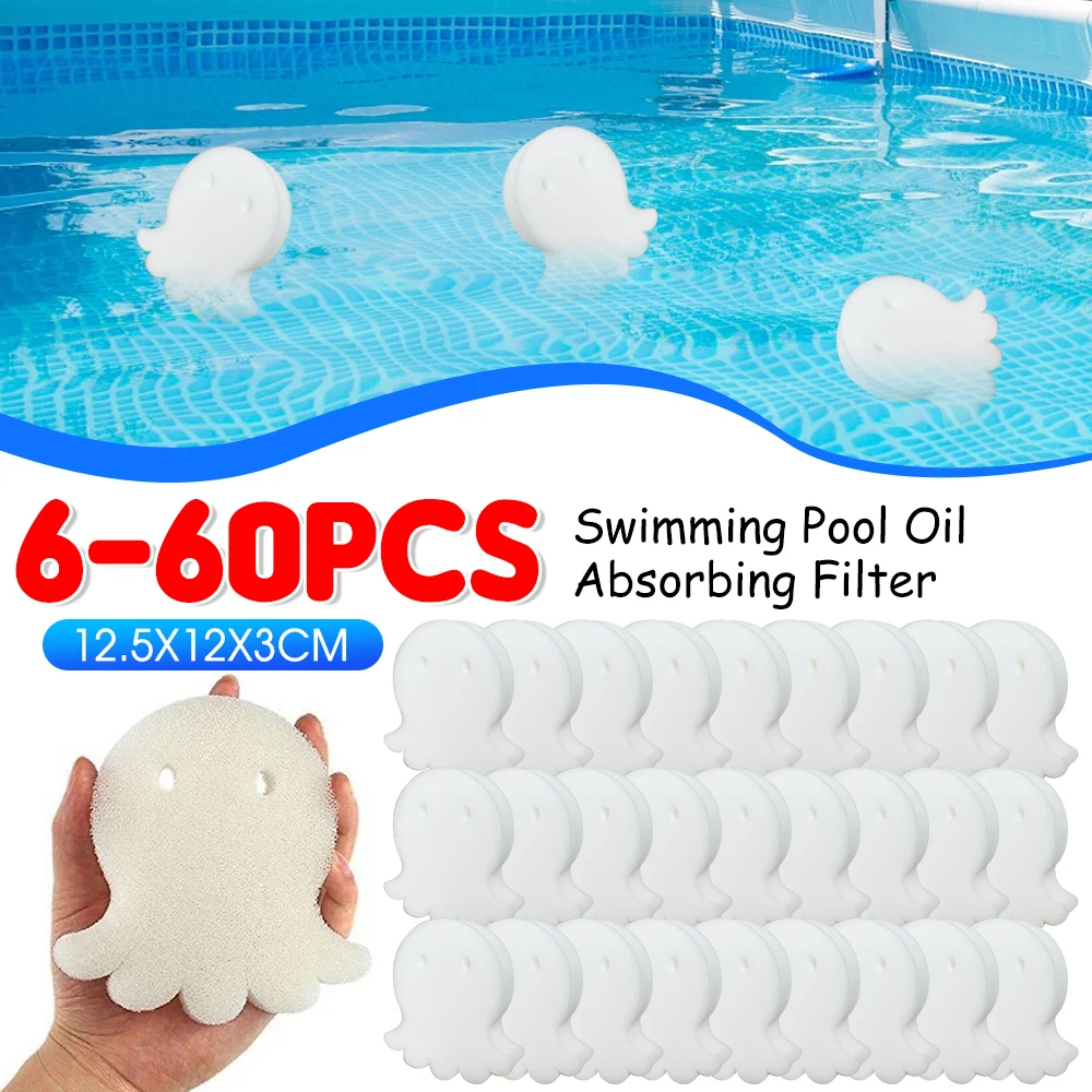 6-60PCS Swimming Pool Filter Swimming Pool Foam Sponge Filter Sponges Octopus Shape Tub SPA Oil Absorbing Sludge Cleaning Tool