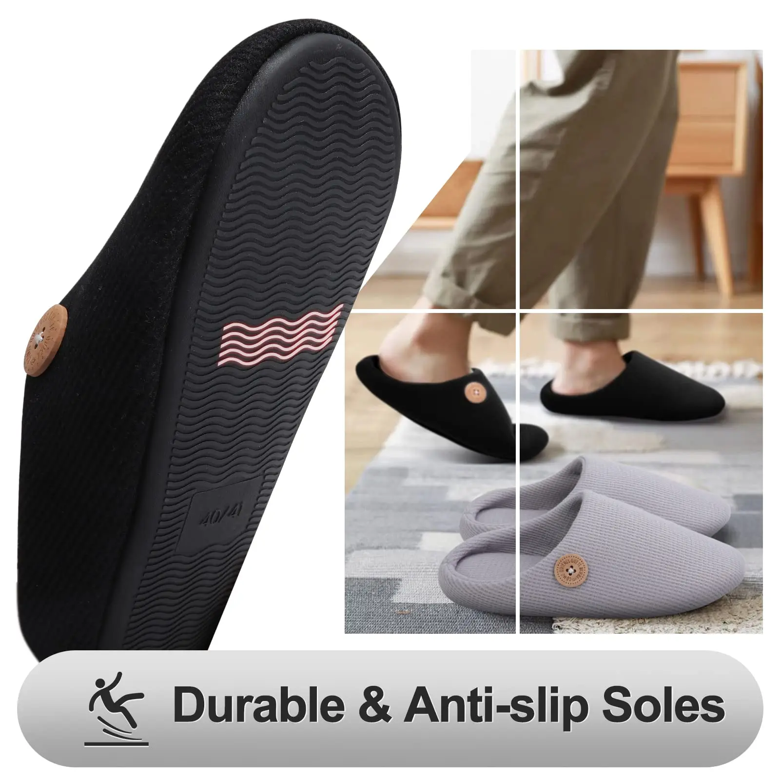 Shevalues Winter Neue Baumwolle Hausschuhe Für Frauen Männer Anti-slip Haus Rutschen Tiefe Memory Foam Weiche Innen Rutschen Mode hausschuhe – Detail 5