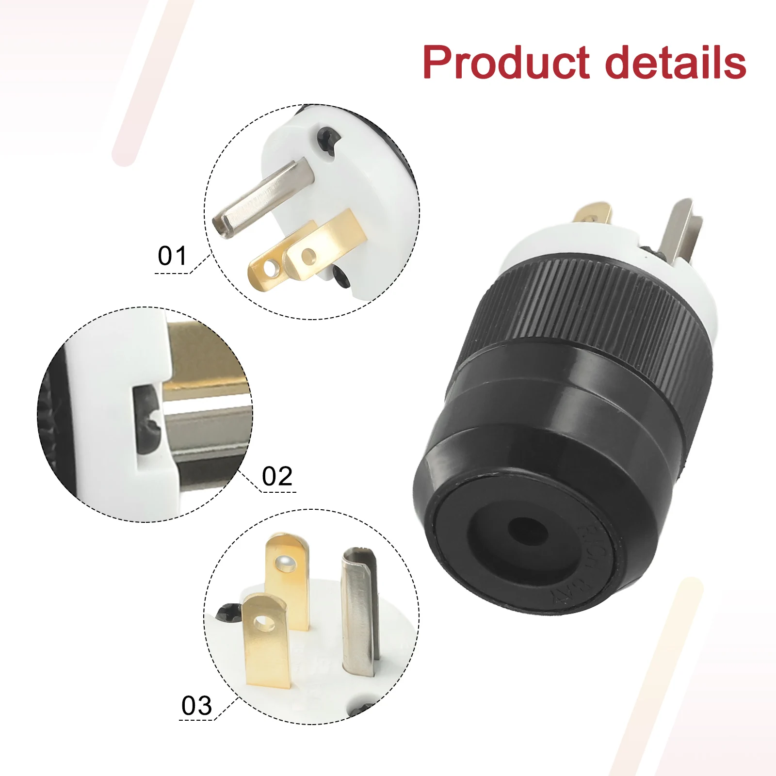 

NEMA 515P 15A 125V Male Plug, Straight Blade Design, Heavy Duty Nylon Construction, For Electrical Equipment