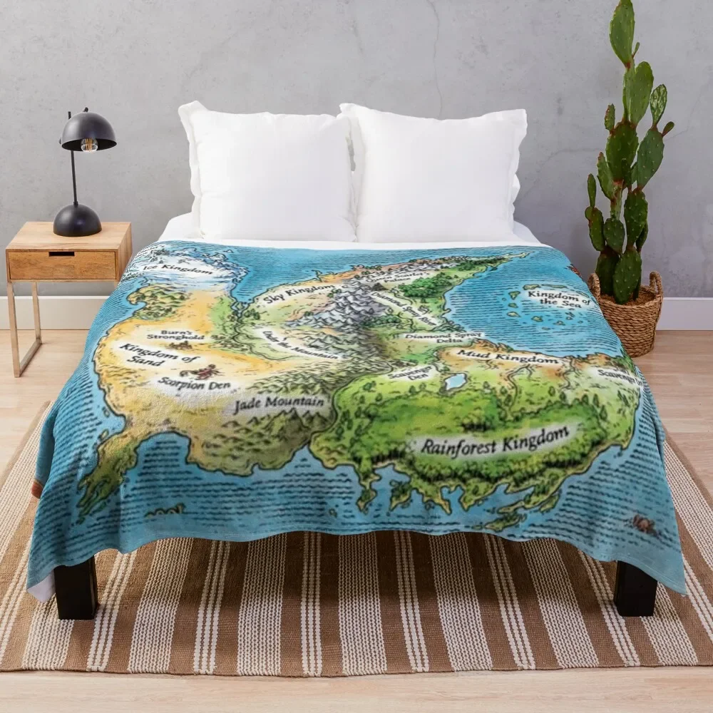 

WOF Maps Throw Blanket fluffy For Decorative Sofa Warm Soft Beds Blankets