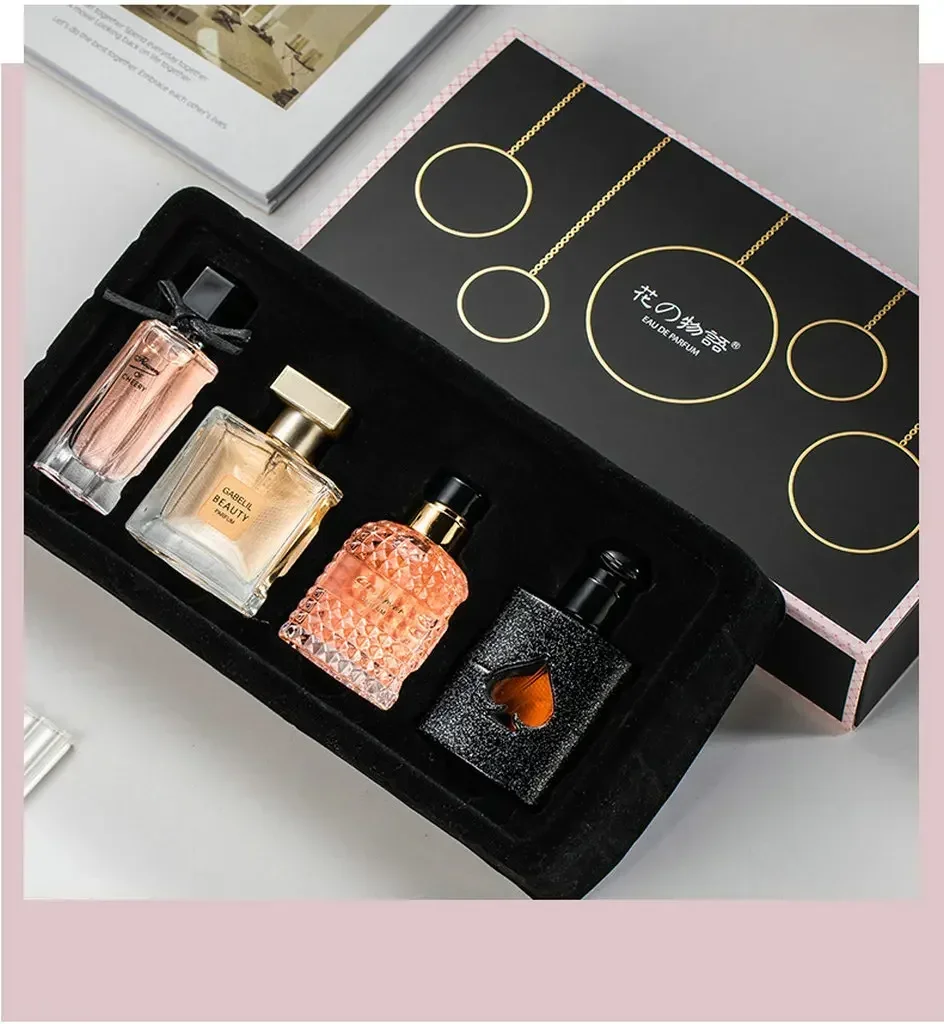 4-Piece Empty Perfume Bottle and Gift Box Set, 105ml Luxury Glass Spray Containers with... - SKU PBGS2238 - UGI Packaging