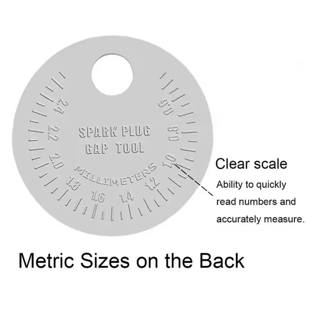코인 유형 0.6-2.4mm 점화 플러그 간격 도구 오토바이/자동차 유지 보수 및 튜닝 구경 측정 도구 용 0.02-0.1 인치 필러  게이지-Freehip.co.kr