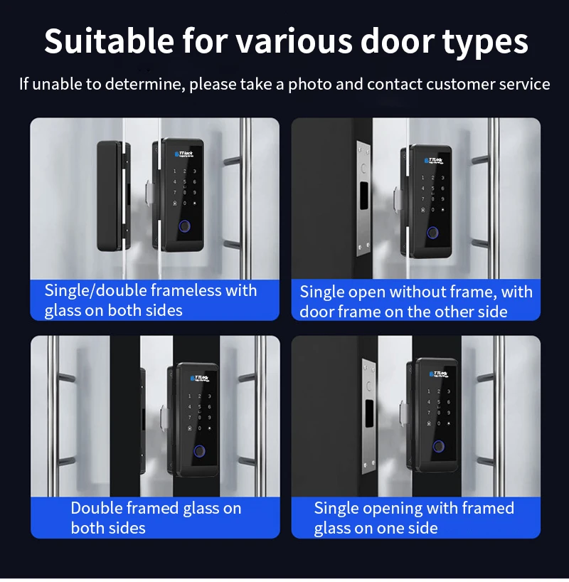 Ttlock APP Wooden Glass Door Lock Bluetooth Remote Unlock Fingerprint App Card P