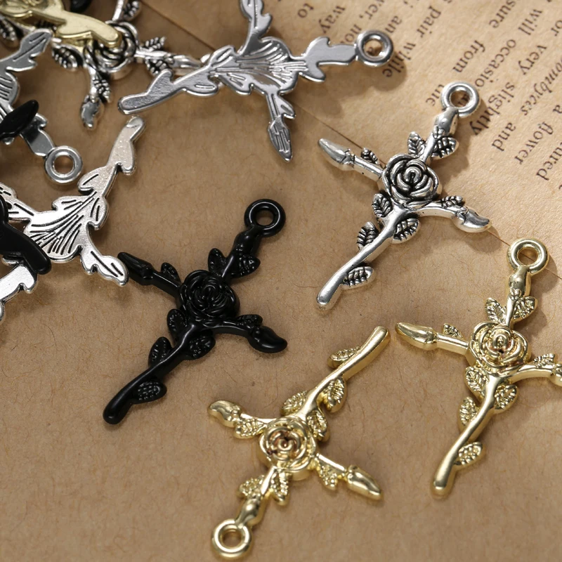 

Модные подвески 10 шт./лот 34*23 мм из сплава, 3 цвета, подвески в виде цветка, Креста, пентанты для изготовления ювелирных изделий, Подвески ручной работы, фурнитура для рукоделия