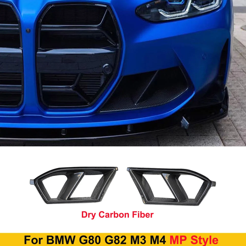 

Передний бампер из углеродного волокна для BMW M3 M4 G80 G82 2021UP, сменная сетчатая Крышка для противотуманной фары на вентиляционное отверстие