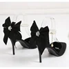 Red Xiuhe Wedding Shoes New Pointy Stiletto High Heels Female Shallow Mouth Bow Pearl One Word Buckle Strap Two Wear Bride Shoes 6