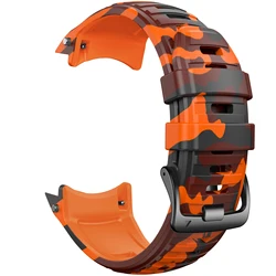 Premium Silicone Replacement Wristband for Smartwatches - 26mm Strap (Camo Orange)