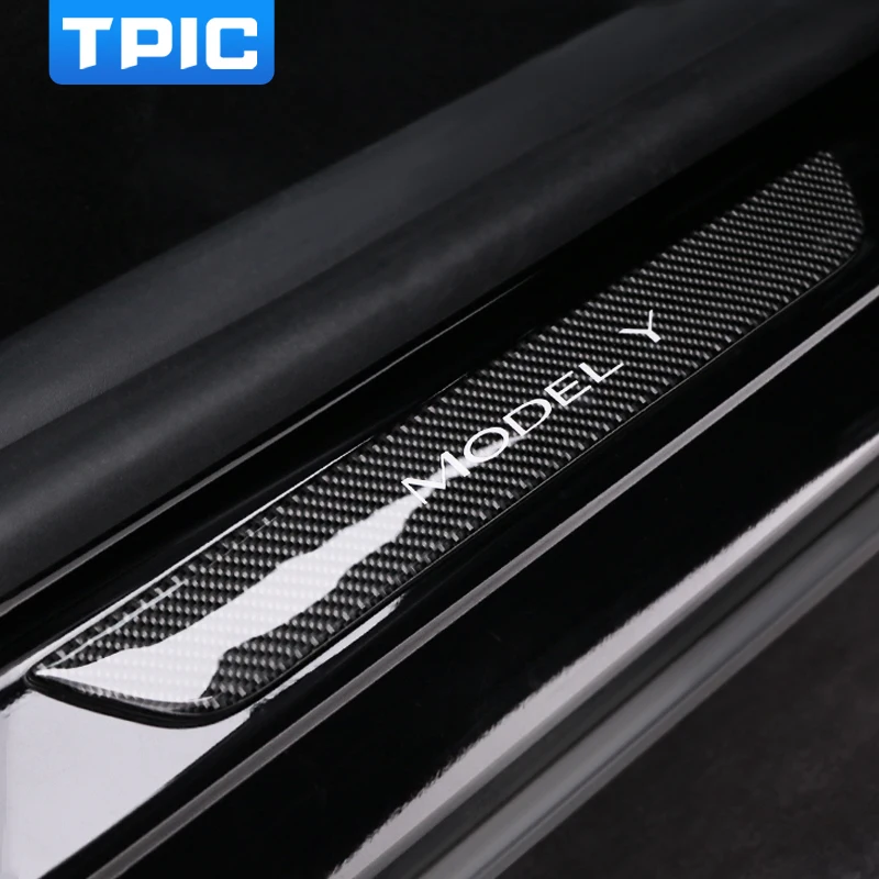 테슬라 모델 Y 모델 Y 주니퍼 2025 용 TPIC 자동차 도어 씰 패널 탄소 섬..