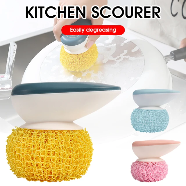 CELOX 5 Pack Kitchen Scrub Brush Set with Ergonomic Handle, Deep