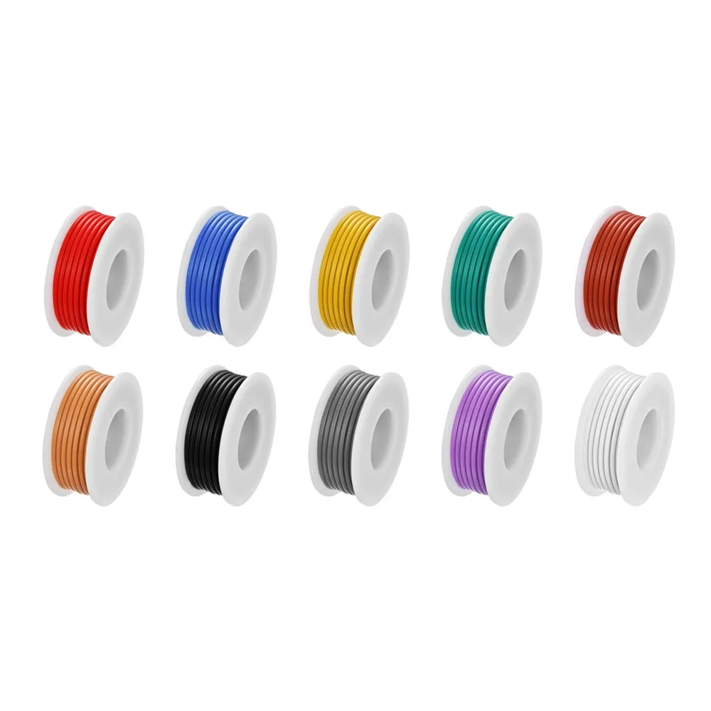 DIY high quality flexible silicone wire and cable 5 colors in a box mixed wire tinned pure copper wire