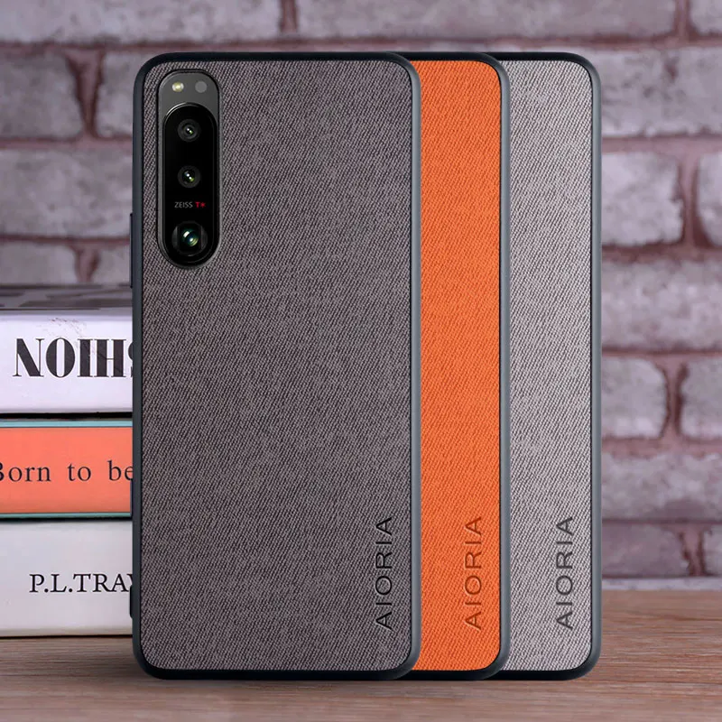 Luxury Textile Leather Skin Phone Case - Soft TPU and Hard PC Cover