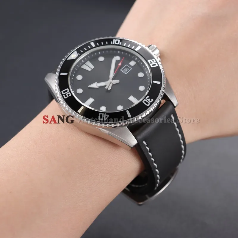 Premium Genuine Leather Watchband with Vintage Stitching – Universal Sport Strap