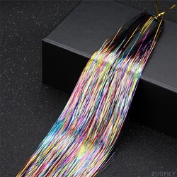 Sparkle Shiny Rainbow Hair Tinsel Strands for Braiding with Glitter Decor (Threecolor)