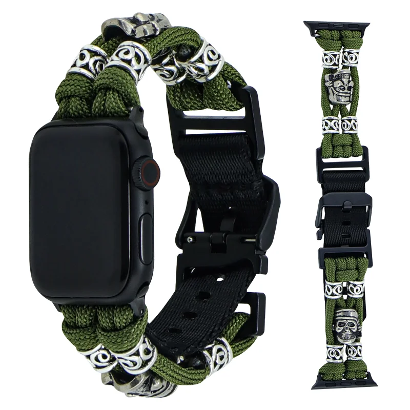 

Ремешок нейлоновый для Apple Watch Band Ultra 2, регулируемый плетеный браслет для iWatch Series 9 7 8 SE 6 5 4 3, 49 мм 38 мм 45 мм 42 мм 40 мм 41 мм