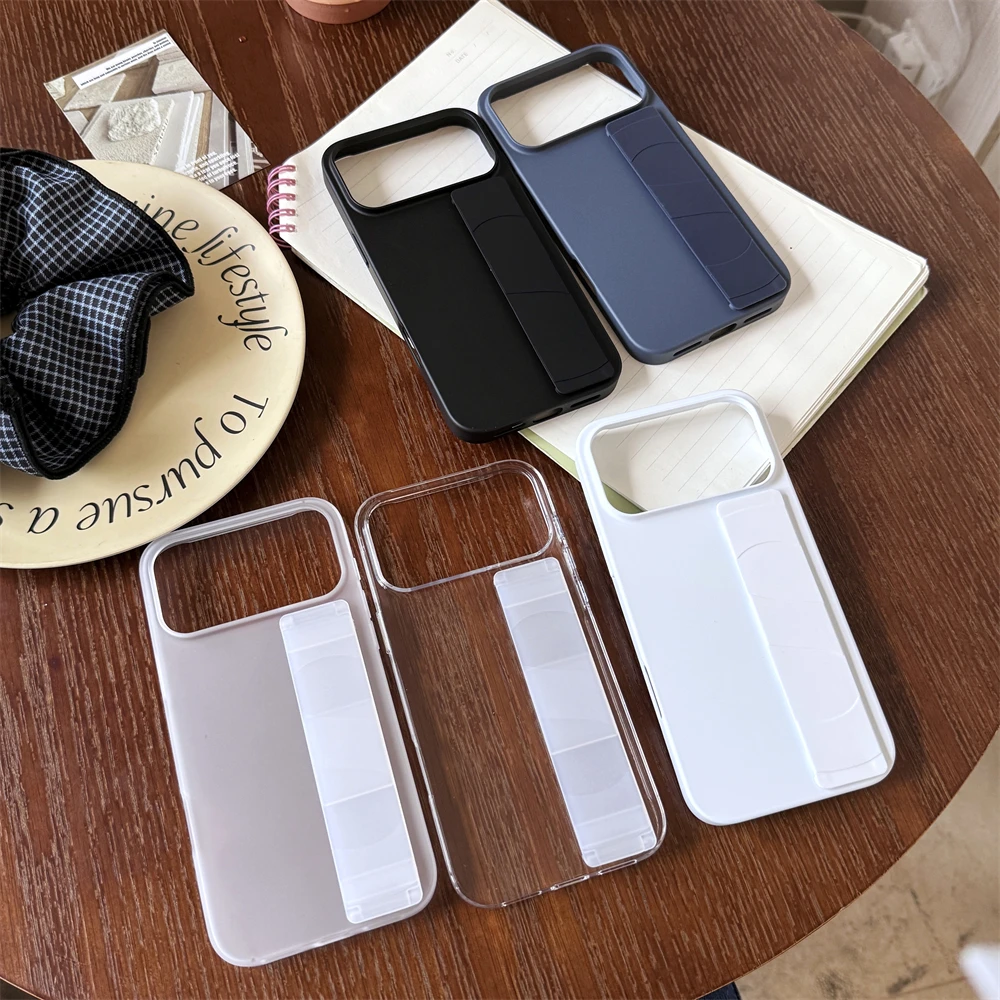Luxury Solid Stretch Silicone Wrist Strap Case - Ultra Thin Matte Shockproof Cover