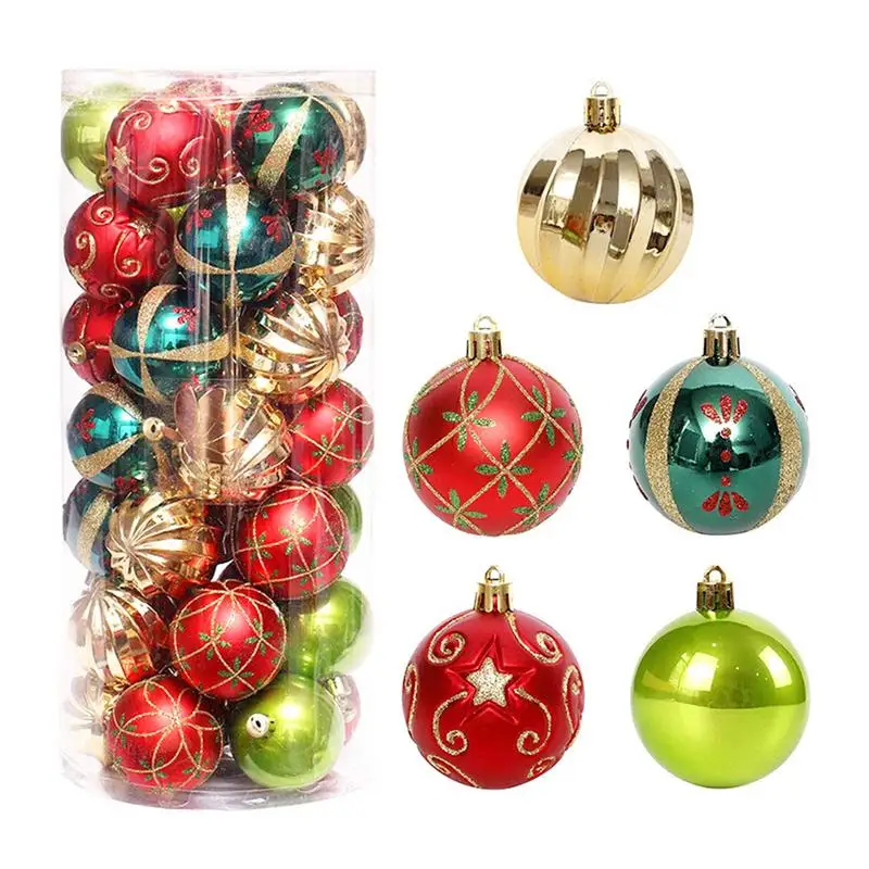 

30Pcs Christmas ball pendants 2.4 Inch Seasonal Balls Set Decorative Ball Set Holiday Ornament DIY Christmas tree decoration