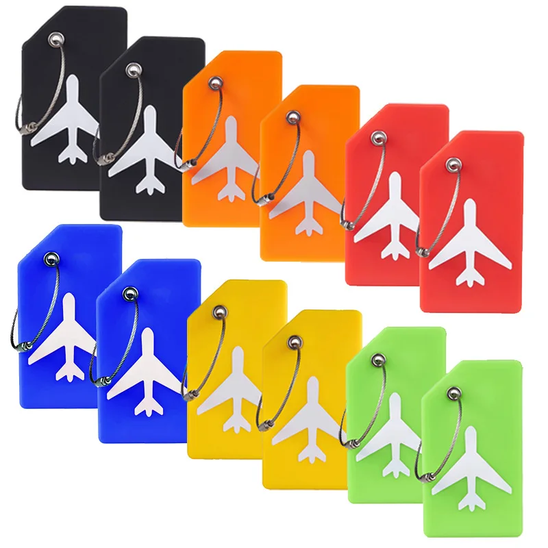 Candy Colors Silicone Luggage Tags Cute Travel Accessories Luggage Tags Suitcase Simple Fashion Silicon Portable Travel Label