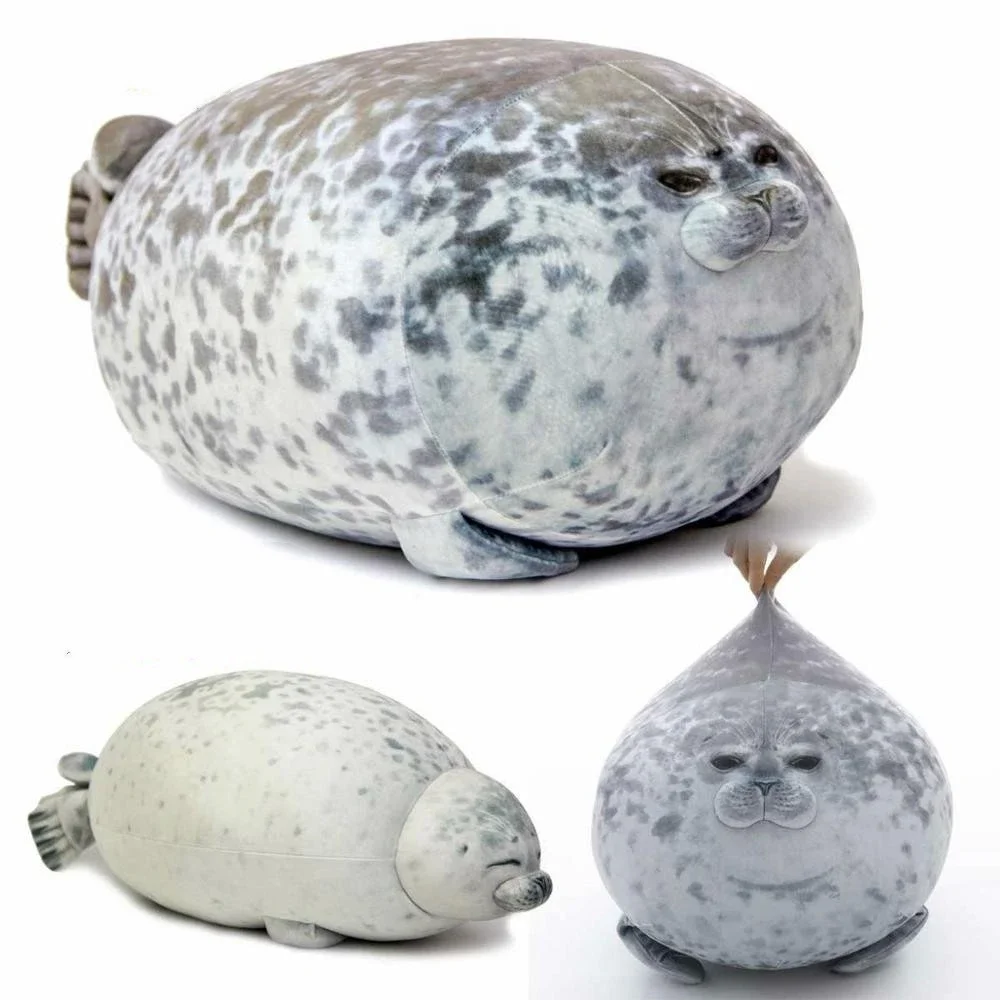 Animal-fat-seal Stuffed Watona Seal Angry Blob Seal zipper toy for boys and girls Christmas Halloween gifts angry blob seal pillow chubby 3d novelty sea lion doll plush toy baby sleeping pillow gifts for boys girls