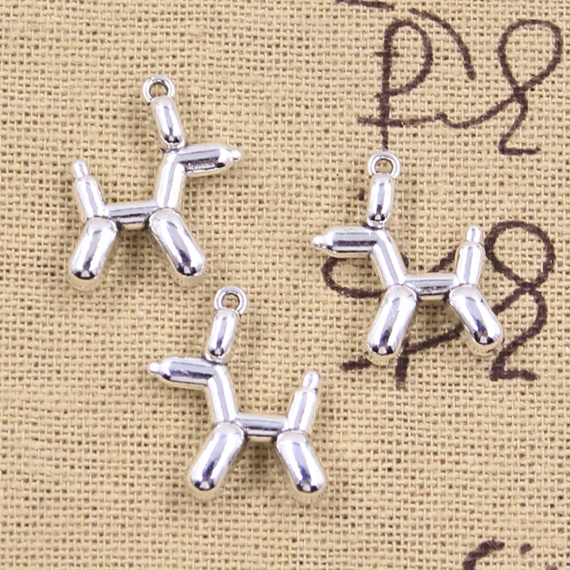 15 stücke Charms Pudel Ballon Hund 19x15x5mm Antike Silber Farbe Anhänger DIY Handwerk, Die Entdeckungen handmade Tibetischen Schmuck