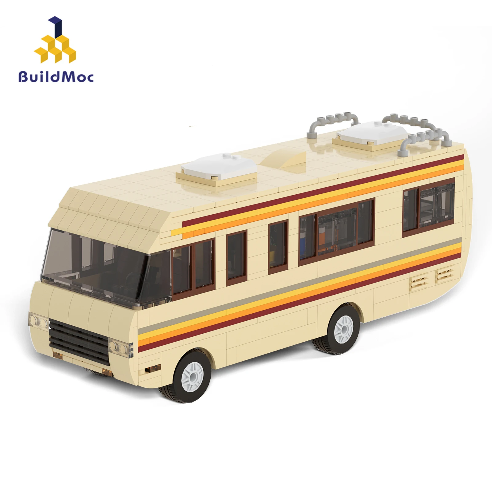 Buildmoc New Breaking Bad Pinkman Cooking Lab Rv Car Building Blocks Set Walter White Van Vehicle Toy For Children Birthday Gift
