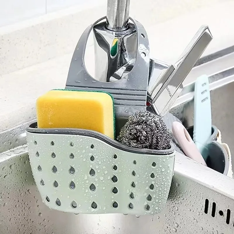 Kitchen storage rack Kitchen thickened double sink bag sink plastic drain basket storage hanging basket storage rack drain rack