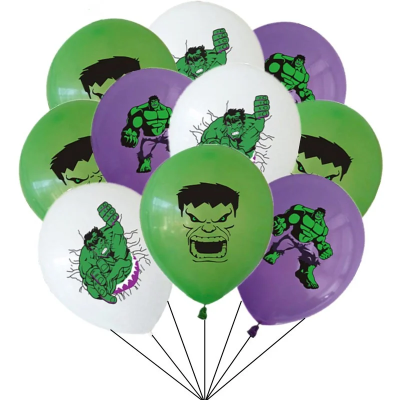 10/50 piezas de globos de látex con temática de Hulk de Los Vengadores, globos de aire, decoraciones para fiestas de cumpleaños de niños, juguetes para niños, suministros para fiestas de baby shower
