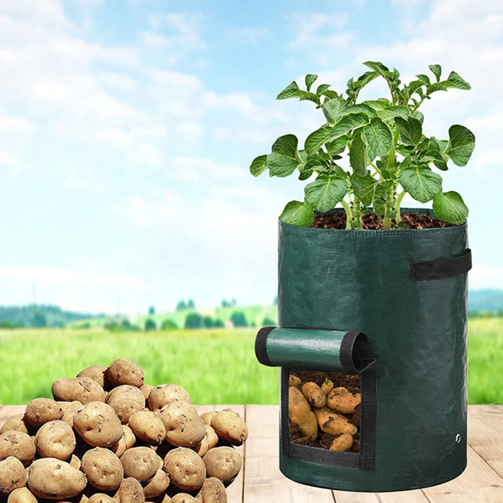 Potato Planting Bags Round Breathable Plant Horticultural Seedling Bags Vegetable Planting Buckets 1PC planting bags