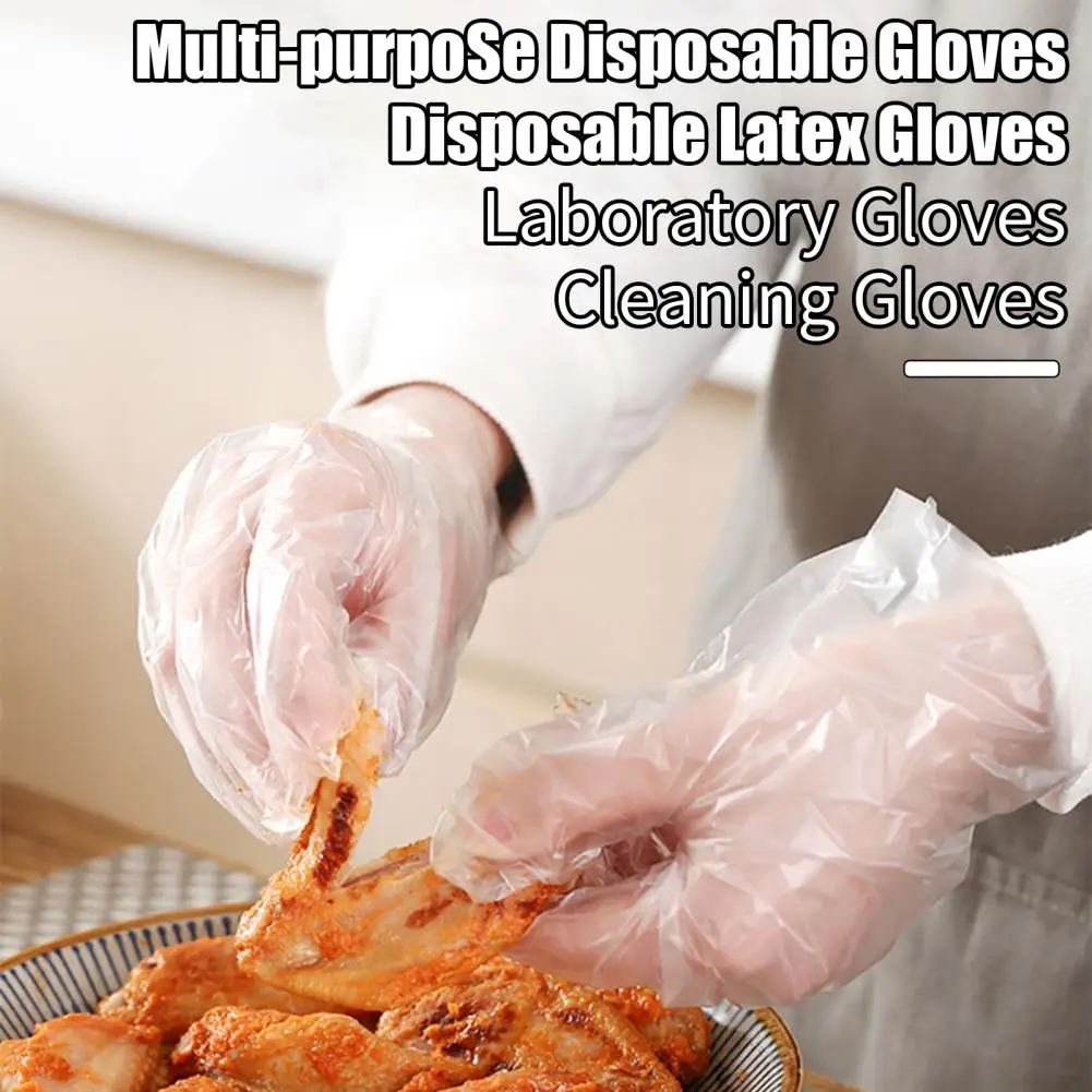 Cooking Gloves Powder-free Gloves Latex-free Disposable Plastic for Cooking Painting 200 Pcs Safe Home Work Use for Food