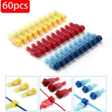 

T-Tap Wire Connectors, Self-Stripping Quick Splice Electrical Wire Terminals, Insulated Male Quick Disconnect Spade Terminals