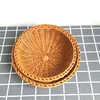 Round Natural Fruit Baskets Food Storage Bowl Decorative Rattan Wicker Serving Basket For Dessert Snacks Bread Baskets 22/25cm 3