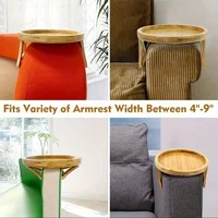 Sofa Armrest Tray – Foldable Wooden Clip-On Couch Arm Table for Drinks, Phone, Breakfast & More