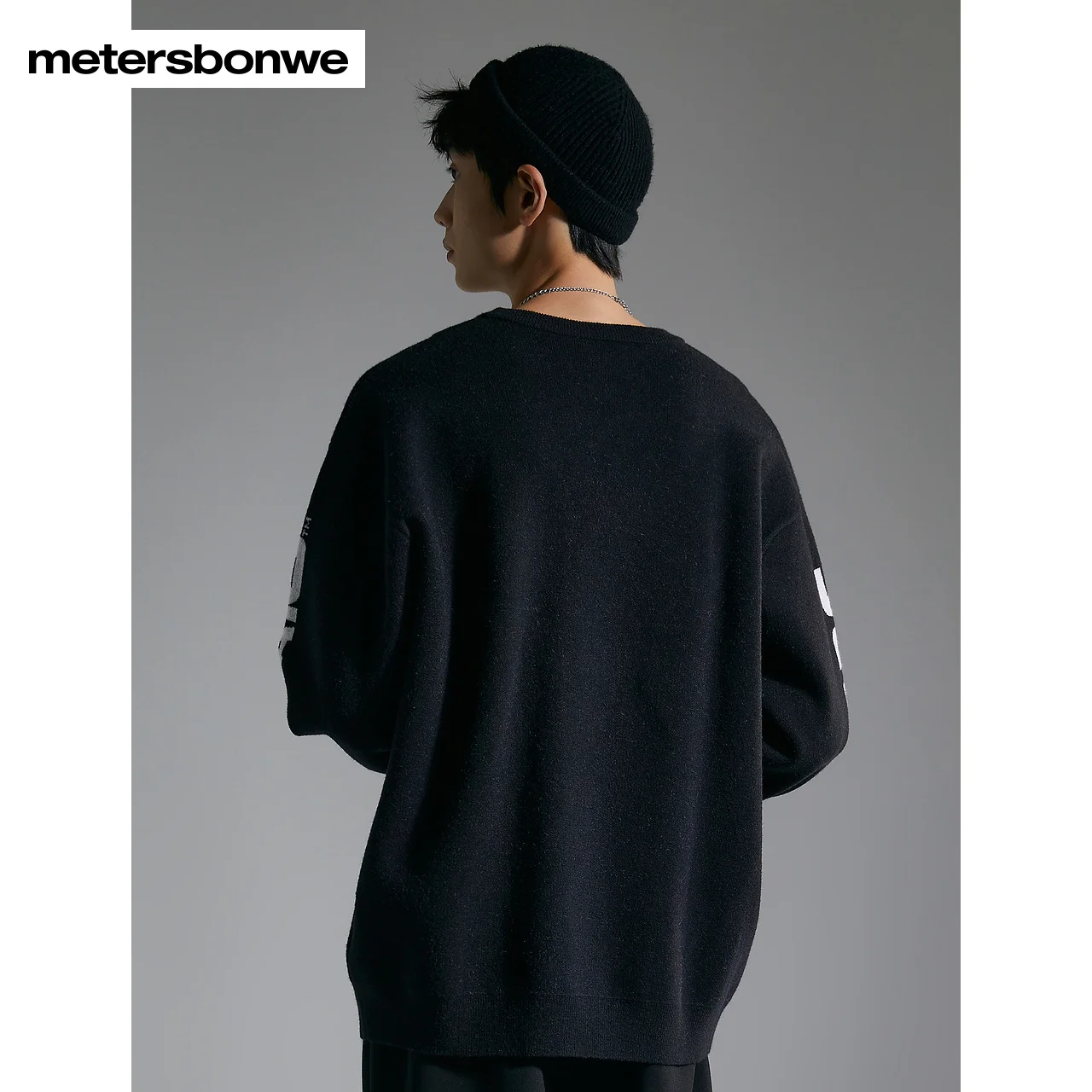Metersbonwe Crew Neck Sweater 2023 Winter Men Special Personality Pullover Sweater Red Christmas Casual Warm Top Brand