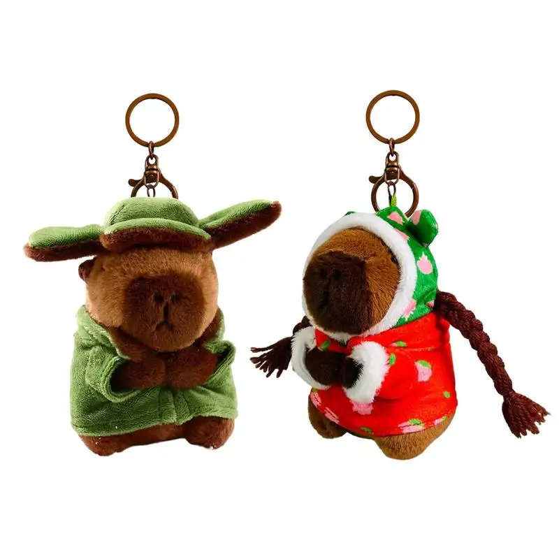

Capybara Car Keychain Plush Multifunctional Auto Cartoon Key Ring Portable Soft Stuffed Toy Key Chain Cars Interior Accessories