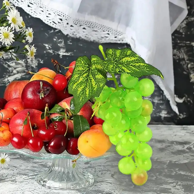 High Simulation Grape Plastic Fruit Fake Fruits Photo Props Artificial Grape Fruit Shop Display Model Decor Home Decors artificial fruits and vegetables artificial grapes