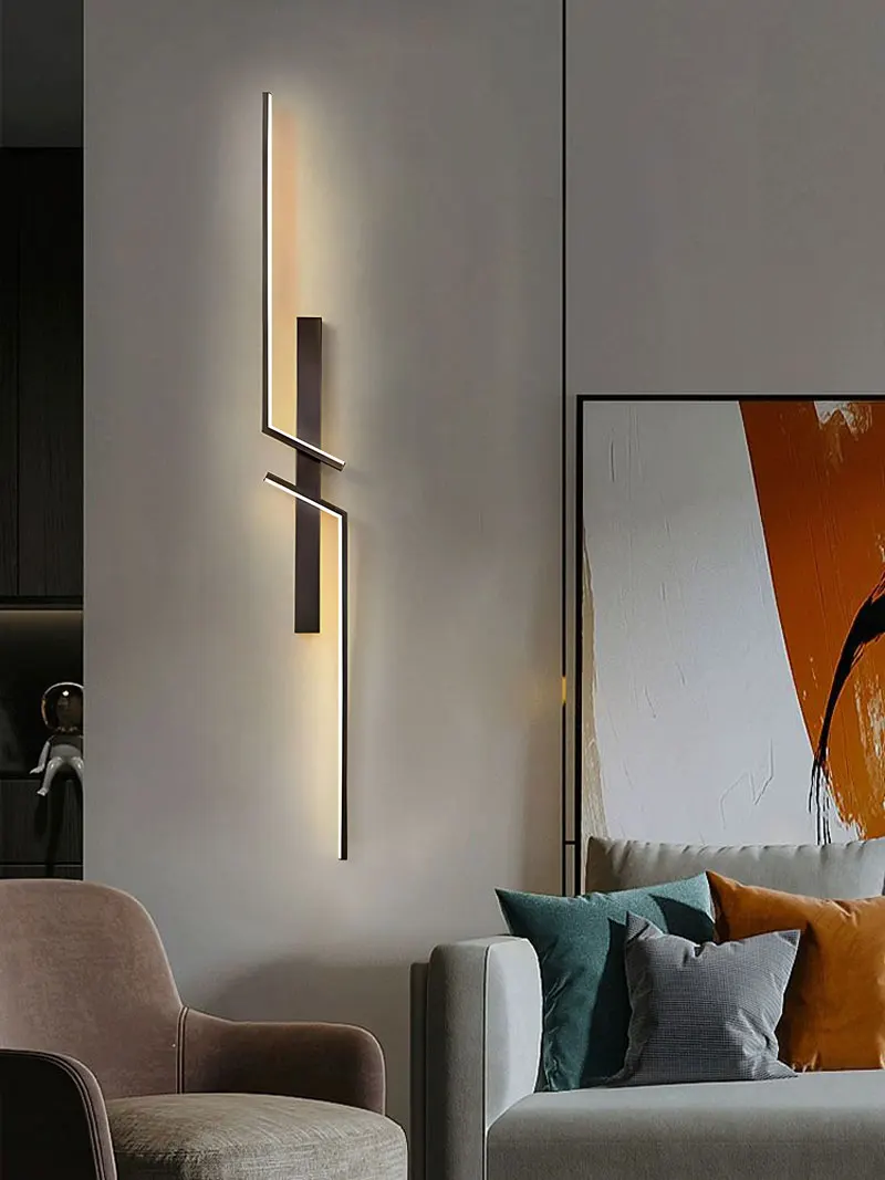 Indoor Schwarz Gold LED Wand Lampen Wand Lichter Für Schlafzimmer Nacht Wohnzimmer Foyer Innen LED Wandleuchter Korridor AC85-265V – Detail 6